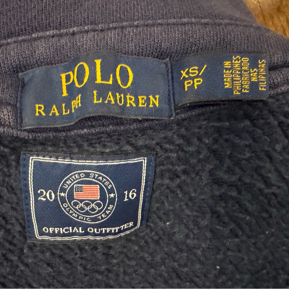 USA Paralympic Polo Ralph Lauren Quarter Zip Fleece Sweatshirt Men’s X Small - Picture 9 of 11